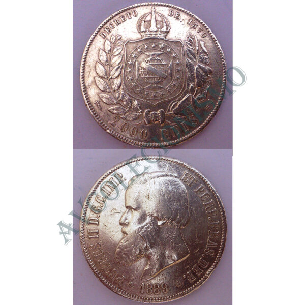 MPR 659 - Moeda 2000 réis - Prata - 1889 - MBC