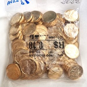 Sachê com 100 moedas - 10 centavos - Brasil - 2022