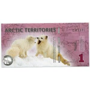 Cédula Fantasia - ARTICO - 1 Dólar Polar - URSO e Expedição ao Polo Norte - 2012 - FE