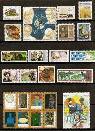 Fôlder dos Correios com a Coleção de Selos do Brasil - 1998