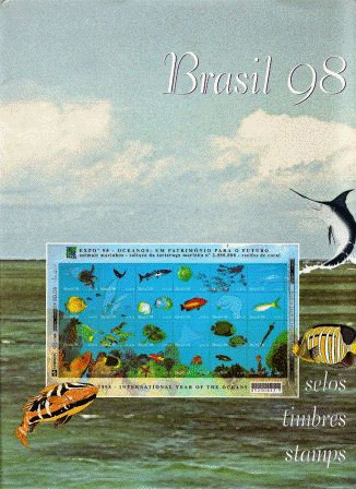 Fôlder dos Correios com a Coleção de Selos do Brasil - 1998