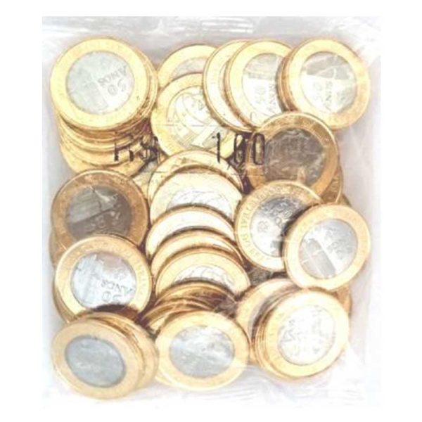 Sachê com 50 Moedas dos 50 anos do Banco Central do Brasil - 1 Real - 2015
