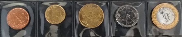 Lote com Serie de 5 Moedas da Segunda Família do Real - R$ 0,05 - R$ 0,10 - R$ 0,25 - R$ 0,50 - R$ 1,00 - 2017 - Brasil - FC
