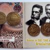 Folder com serie de Moedas de 500-1000-2000 Reis  - Bronze/Alumínio - Brasileiros Ilustres - 1939 - Brasil