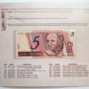 Folder com cédula de 5 Reais - Primeira família
