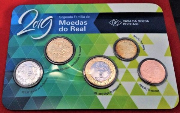 Folder com Serie de 5 Moedas da Segunda Família do Real  - 2019 - Brasil
