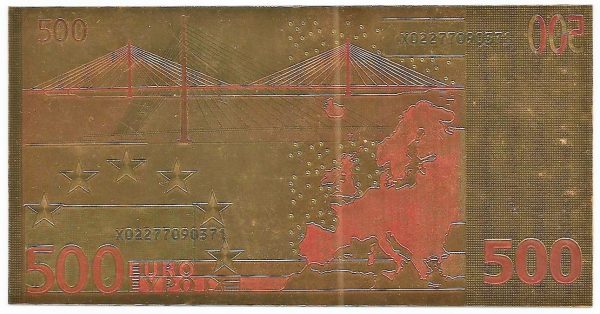 Cédula Fantasia - 500 Euros - Dourada - Gold