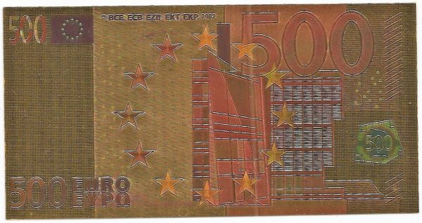 Cédula Fantasia - 500 Euros - Dourada - Gold