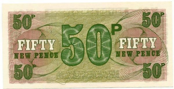 Cédula - Inglaterra - KmM46  -  50 Pence  -  VOUCHER - 1972 - FE