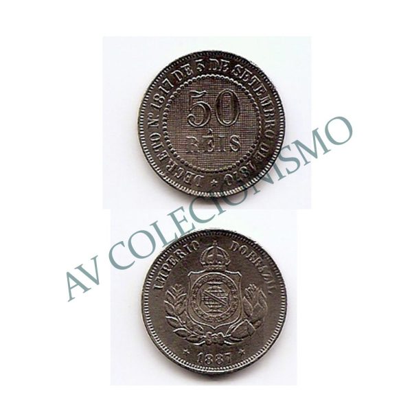 MNI 003 - Moedas 50 réis - 1887 - SOB/FC