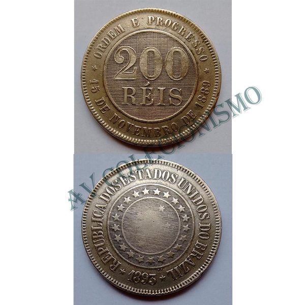 MNI 037- Moeda 200 réis - Níquel - 1893 - SOB