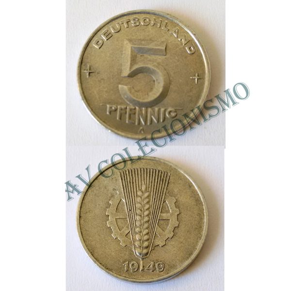 Moeda Alemanha - GDR - Km002 - 5 Pfennig - 1949A