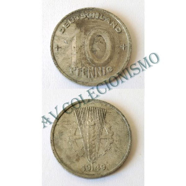 Moeda Alemanha - GDR - Km003 - 10 Pfennig - 1949A