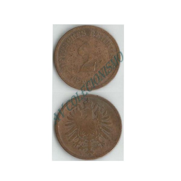 Moeda Alemanha - GEM - Km002 - 2 Pfennig - 1876D