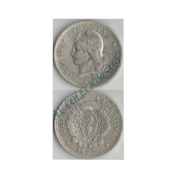 Moeda Argentina - Km028 - 50 Centavos - 1883