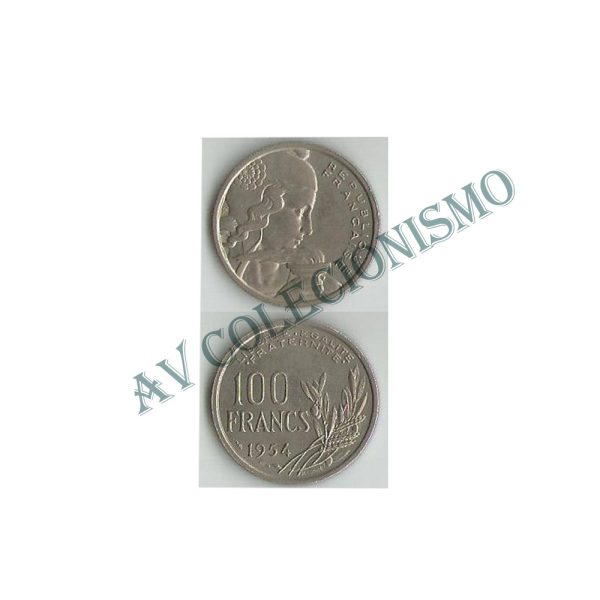 Moeda França - KM0919.1 - 100 Francos - 1954