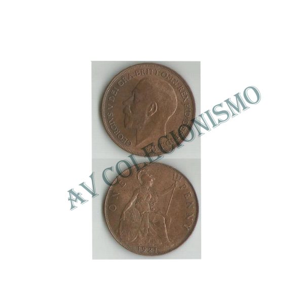 Moeda Inglaterra - Km0810 - 1 Penny - 1921