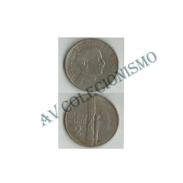 Moeda Italia - Km063 - 2 Liras - 1924R