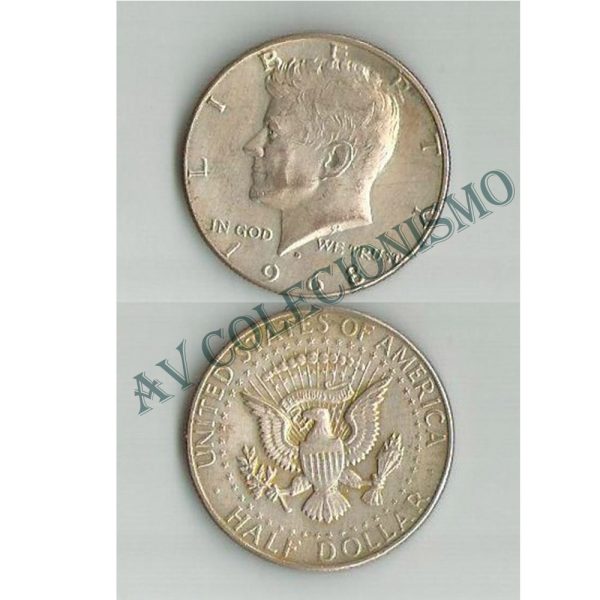 Moeda Estados Unidos da América - Km202a - Half Dólar - 1968D - Silver Clad Coinage
