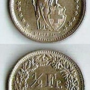 Moeda Suíça - Km023 - 1/2 Franc - 1967