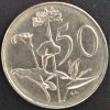 Moeda África do Sul - Km096 - 50 Cents - 1976 - FLORA - NI  - 27,8 mm - 9,5 Gr