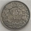 Moeda Suíça - Km023 - 1/2 Franco - 1906 - Prata - 2,50 Gr - 18,20 mm - Ótima Peça