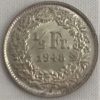 Moeda Suíça - Km023 - 1/2 Franco - 1948 - Prata - 2,50 Gr - 18,20 mm - Excelente Peça