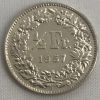 Moeda Suíça - Km023 - 1/2 Franco - 1957 - Prata - 2,50 Gr - 18,20 mm - Excepcional Peça - UNC
