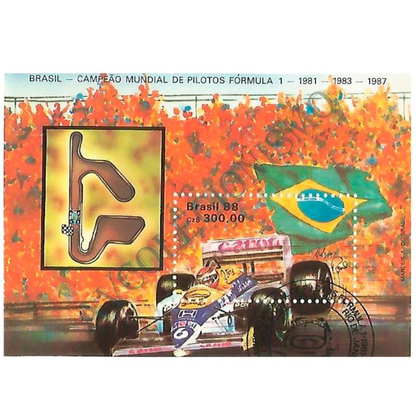 B075 CBC - Bloco BRASIL - CAMPEÃO MUNDIAL - FÓRMULA 1 - 1981/83/87 - Nelson Piquet S. Maior - 1988