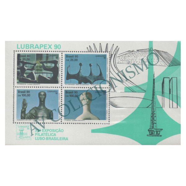 B087 - Lubrapex 90 - Exposição Filatélica. Esculturas de A. Ceschiatti e B. Giorgi - 1990 - MINT