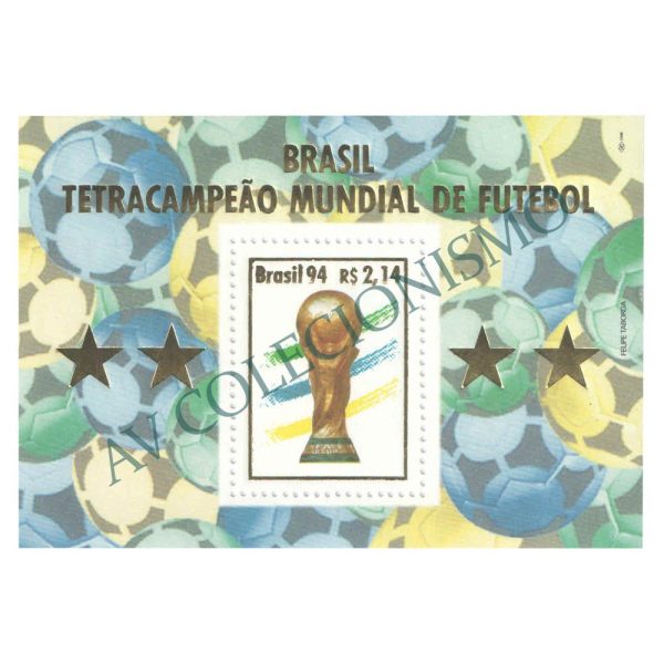 B098 - Brasil Tetra-Campeão de Futebol (EUA) - 1994 - MINT