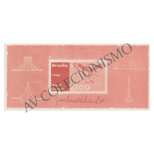 B014 - Bloco Aniversário Construtor de Brasília - 1960 - MINT