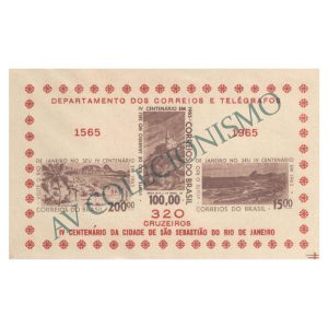 B017 - Bloco 4o Centenário do Rio de Janeiro - 1965 - MINT