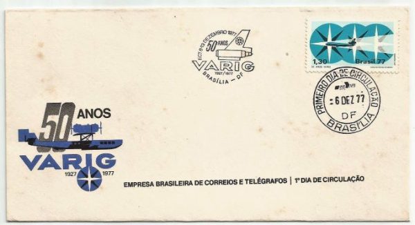FDC142CPD/CBC - 50 Anos VARIG - 1977