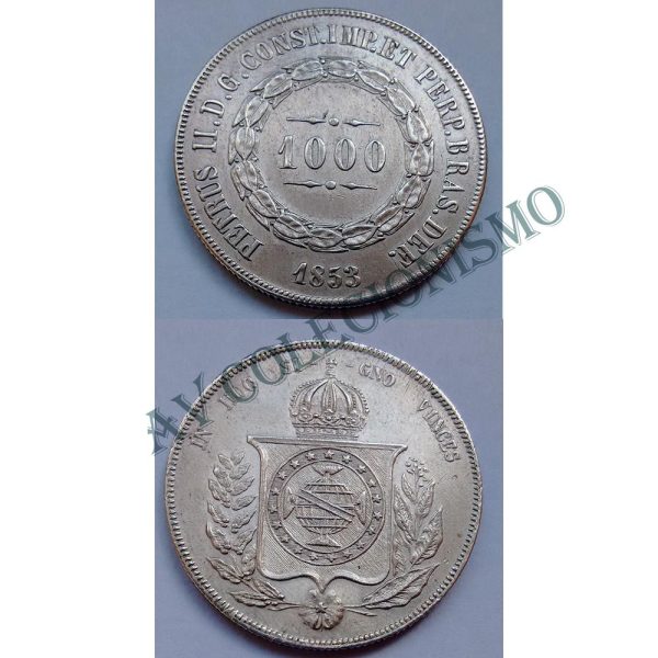 MPR 601 - Moeda 1000 réis - Prata - 1853 - SOB