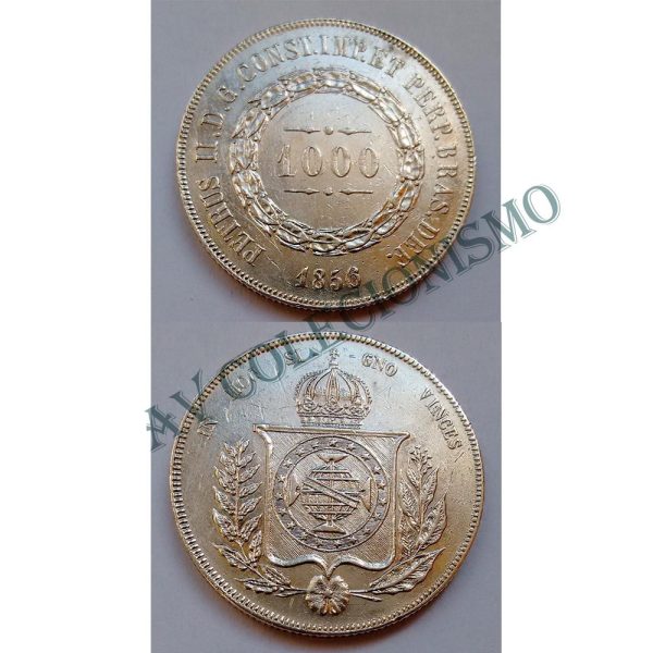 MPR 604 - Moeda 1000 réis - Prata - 1856 - SOB