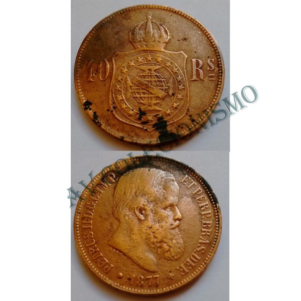 MBZ 794 - Moeda 40 Réis - Bronze - 1877 - SOB