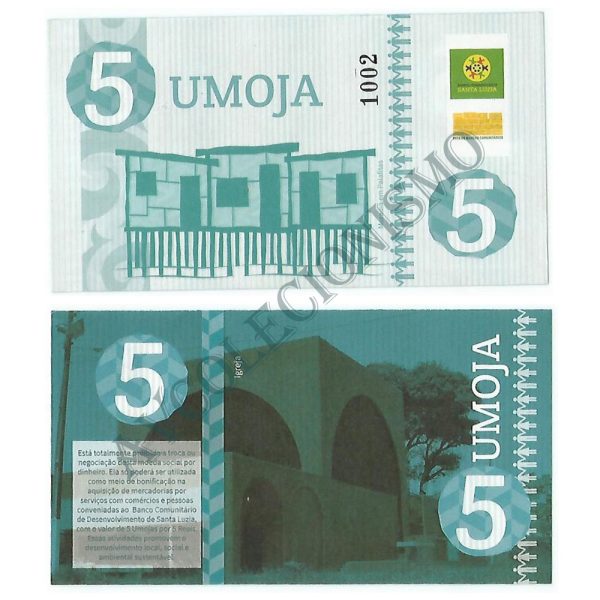 MSB051 - Moeda Social - Umoja - U$ 5,00 - Banco Comunitário - Sta Luzia - Salvador - BA - FE
