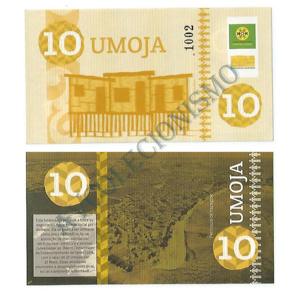 MSB052 - Moeda Social - Umoja - U$ 10,00 - Banco Comunitário - Sta Luzia - Salvador - BA - FE