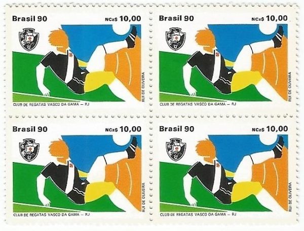 QC1672MINT - CLUBES DE FUTEBOL IV CAMPEÃO BRASILEIRO DE FUTEBOL/89 VASCO DA GAMA - 1990 - MINT