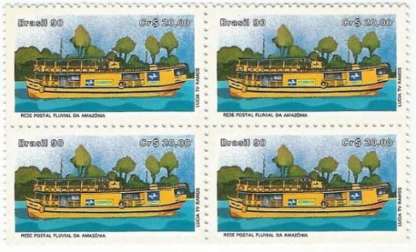QC1677MINT - REDE POSTAL FLUVIAL DA AMAZÔNIA - 1990 - MINT