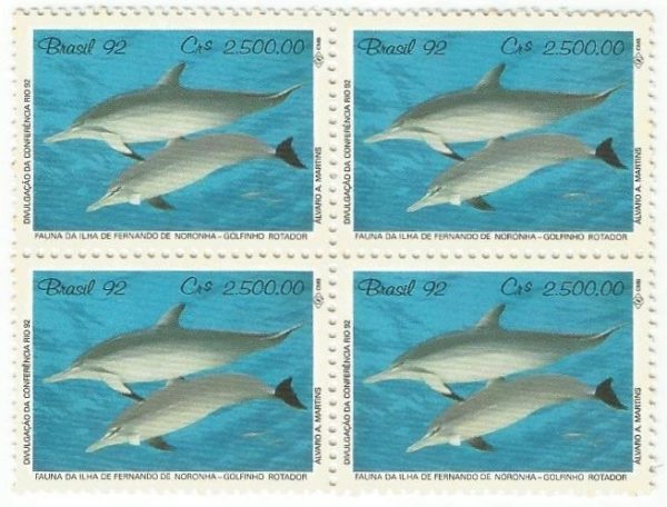 QC1777MINT - DIVULGAÇÃO DA CONFERÊNCIA RIO 92 FAUNA DA ILHA DE FERNANDO DE NORONHA - 1992 - MINT