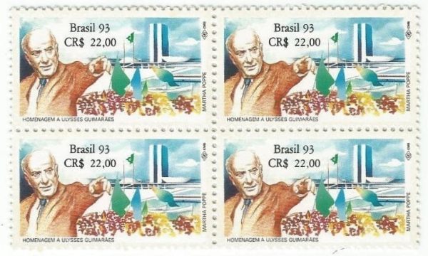 QC1863MINT - HOMENAGEM A ULYSSES GUIMARÃES, POLÍTICO - 1993 - MINT