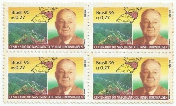 QC1987MINT - CENTENÁRIO DO NASCIMENTO DE IRINEU BORNHAUSEN - 1996 - MINT