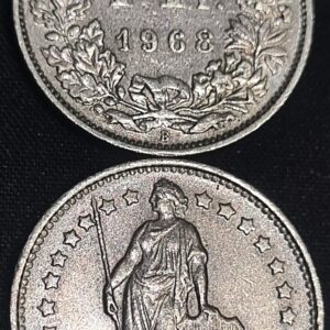 Moeda Suíça – Km024a.1 – 1 Franco – 1968 – Cuproniquel – 4,40 Gr – 23,20 mm – Excelente Peça
