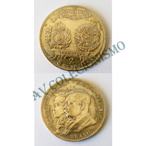 MPR 709A - Moeda 2000 réis - Prata - 1º Centenário da Independência do Brasil -1922 - SOB