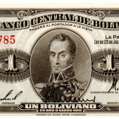 Cédula - Bolívia - Km119a - 1 Boliviano - 1928 - FE