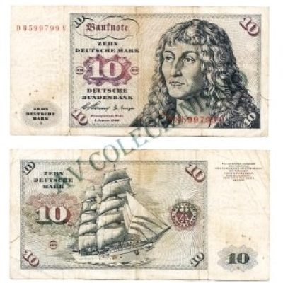 Cédula - Alemanha  FR - Km019 - 10 Deutsche Mark -1960  - MBC