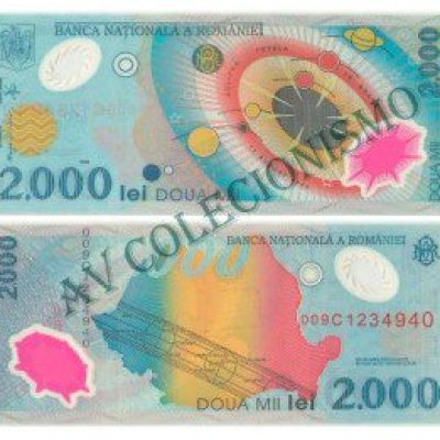 Cédula - Romênia - Km111 - 2000  Lei - 1999 - Polímero - FE