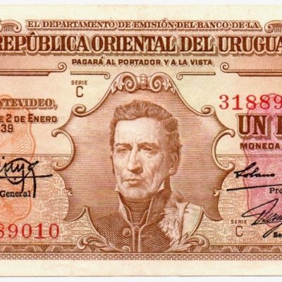 Cédula - Uruguai - Km035b - 1 Peso - 1939 - SF